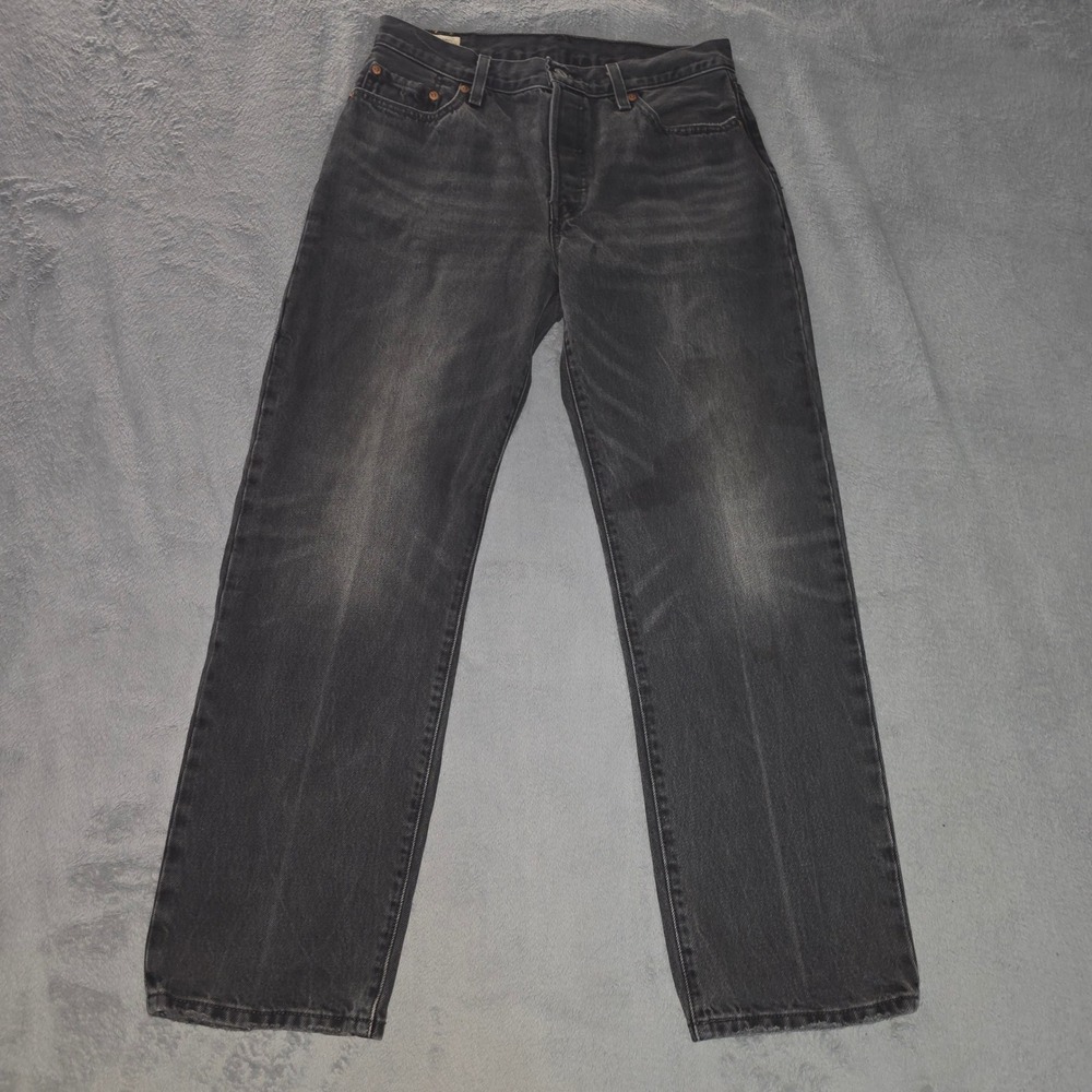 Levis Premium 501 Gray Straight Leg Jeans Big E W29 L30 Charcoal Denim Buttonfly
